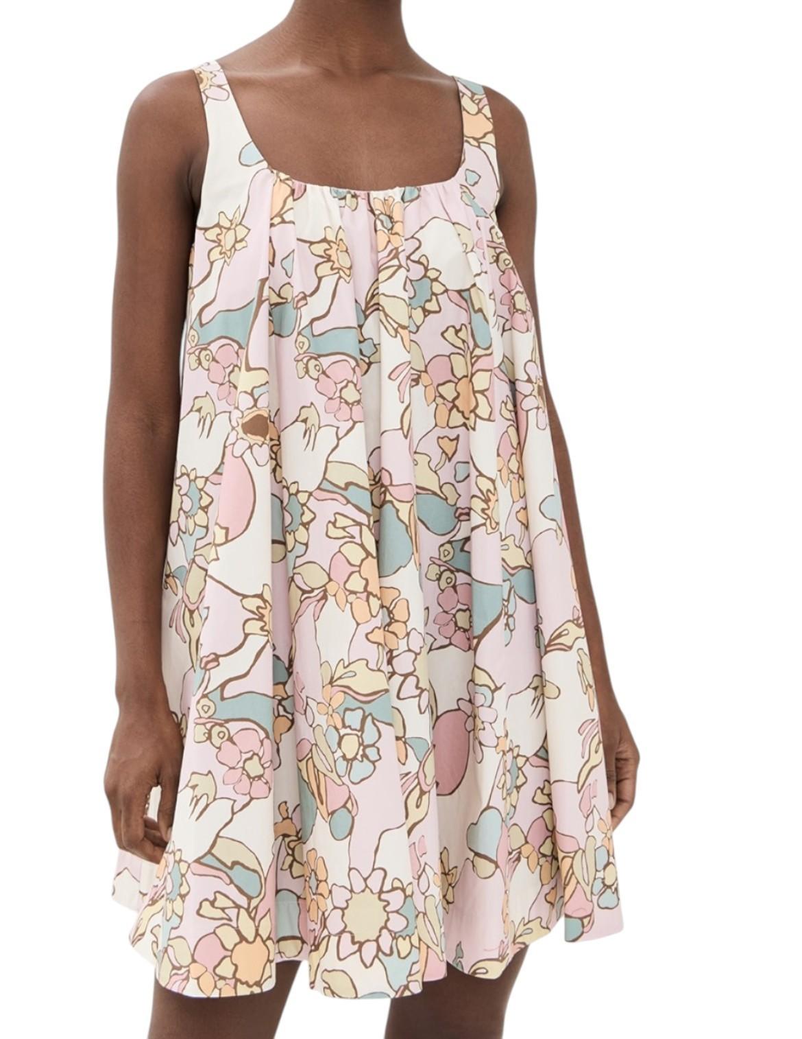 Zimmermann Maxine Mini Dress | Pink Kaleidoscope Floral Print, Poplin Cotton