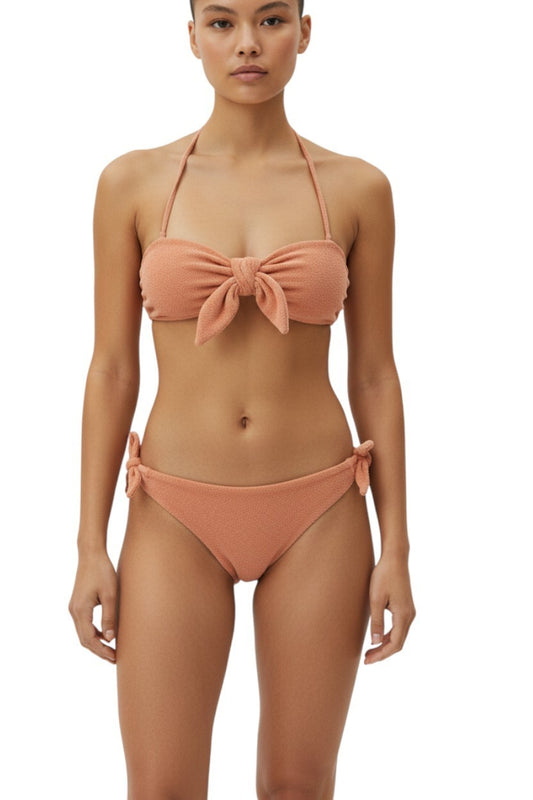 Zimmermann Devi Terry Tie Bikini | Bandeau, Low Rise, Terry Cloth, Halter Strap