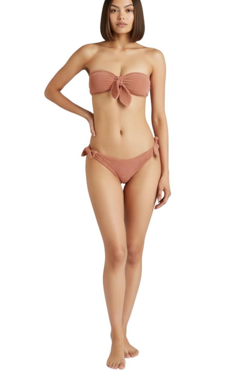 Zimmermann Devi Terry Tie Bikini | Bandeau, Low Rise, Terry Cloth, Halter Strap
