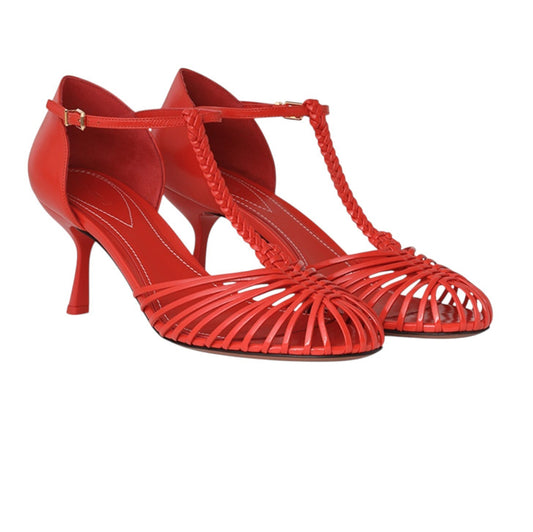 Zimmermann Celesta Pump 65 |Tomato/Red, Heels, Strappy, Leather, Vintage Inspire