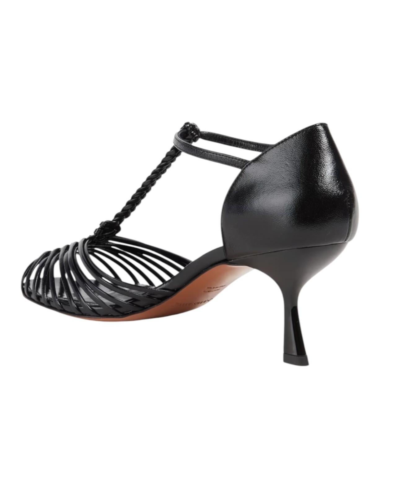 Zimmermann Celesta Pump 65 |Onyx/Black Heels, Strappy, Leather, Vintage Inspire
