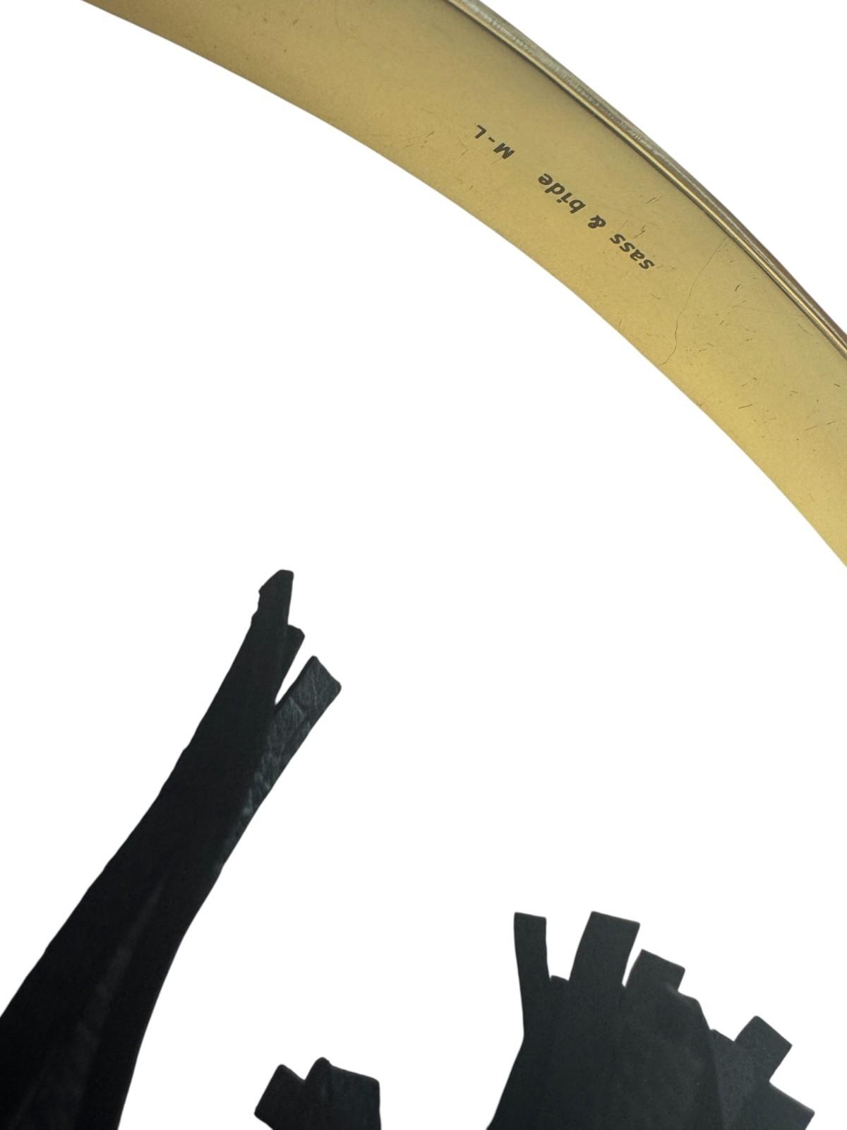 Sass & Bide Hammered Metal Leather Waist Belt | Sz M/L, Gold/Black, Tassles
