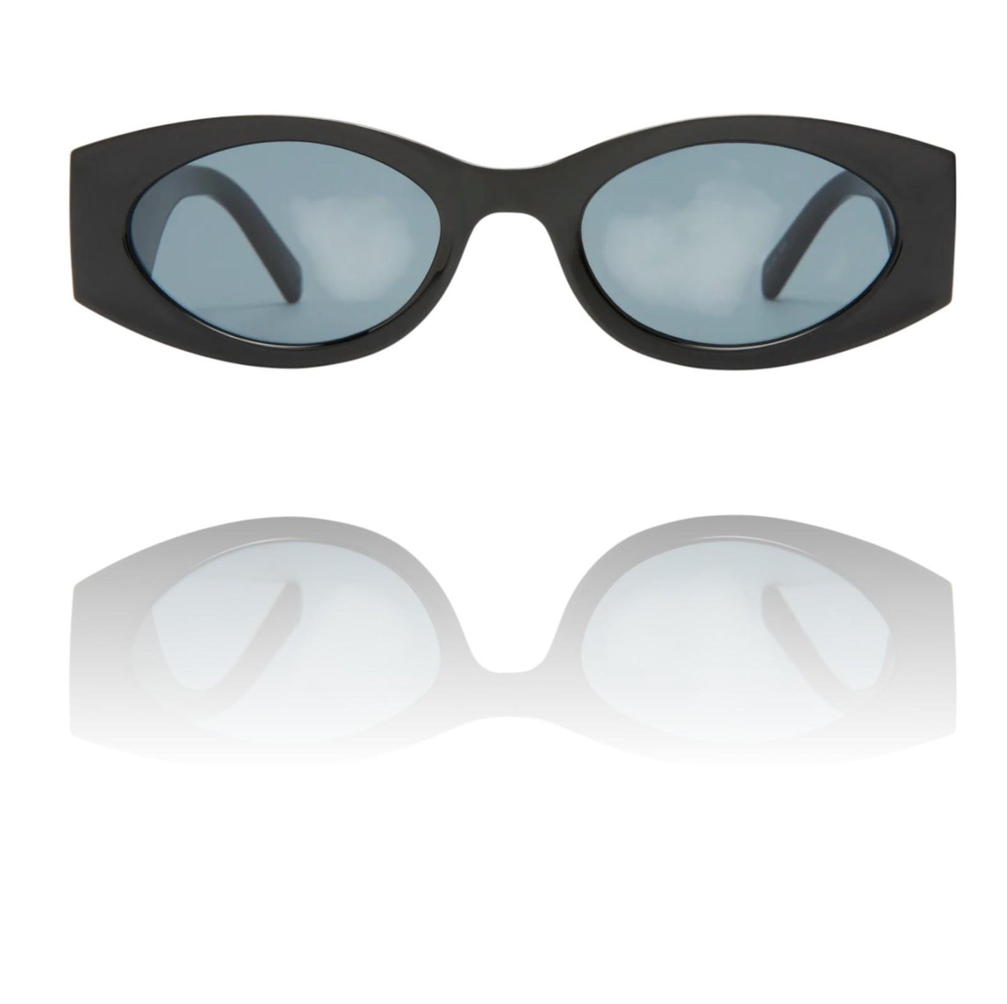 Le Specs Mermaiden Sunglasses | Black, Cat Eye/Oval, Small, Acetate, Plant-Based