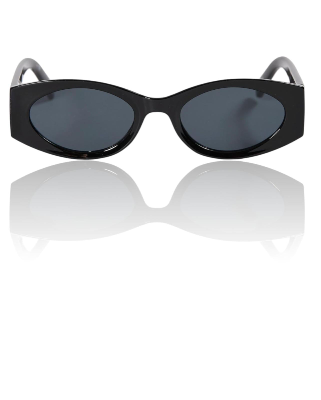 Le Specs Mermaiden Sunglasses | Black, Cat Eye/Oval, Small, Acetate, Plant-Based