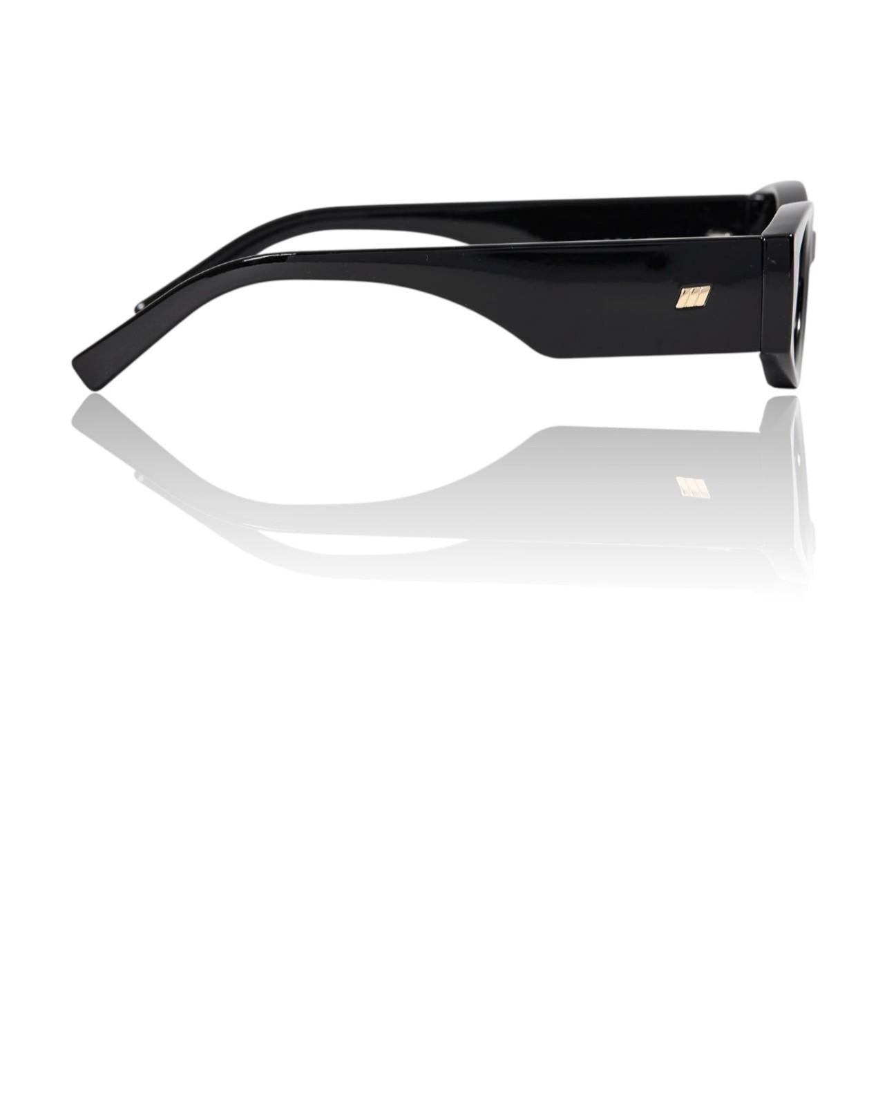 Le Specs Mermaiden Sunglasses | Black, Cat Eye/Oval, Small, Acetate, Plant-Based