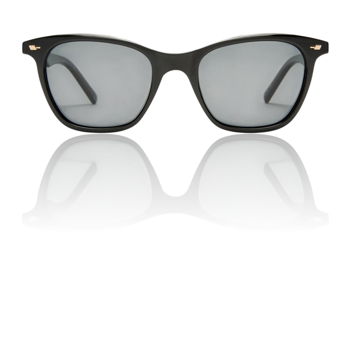 Le Specs Nonsensical Unisex Sunglasses | Polarised, Black Acetate, D-Frame Shape
