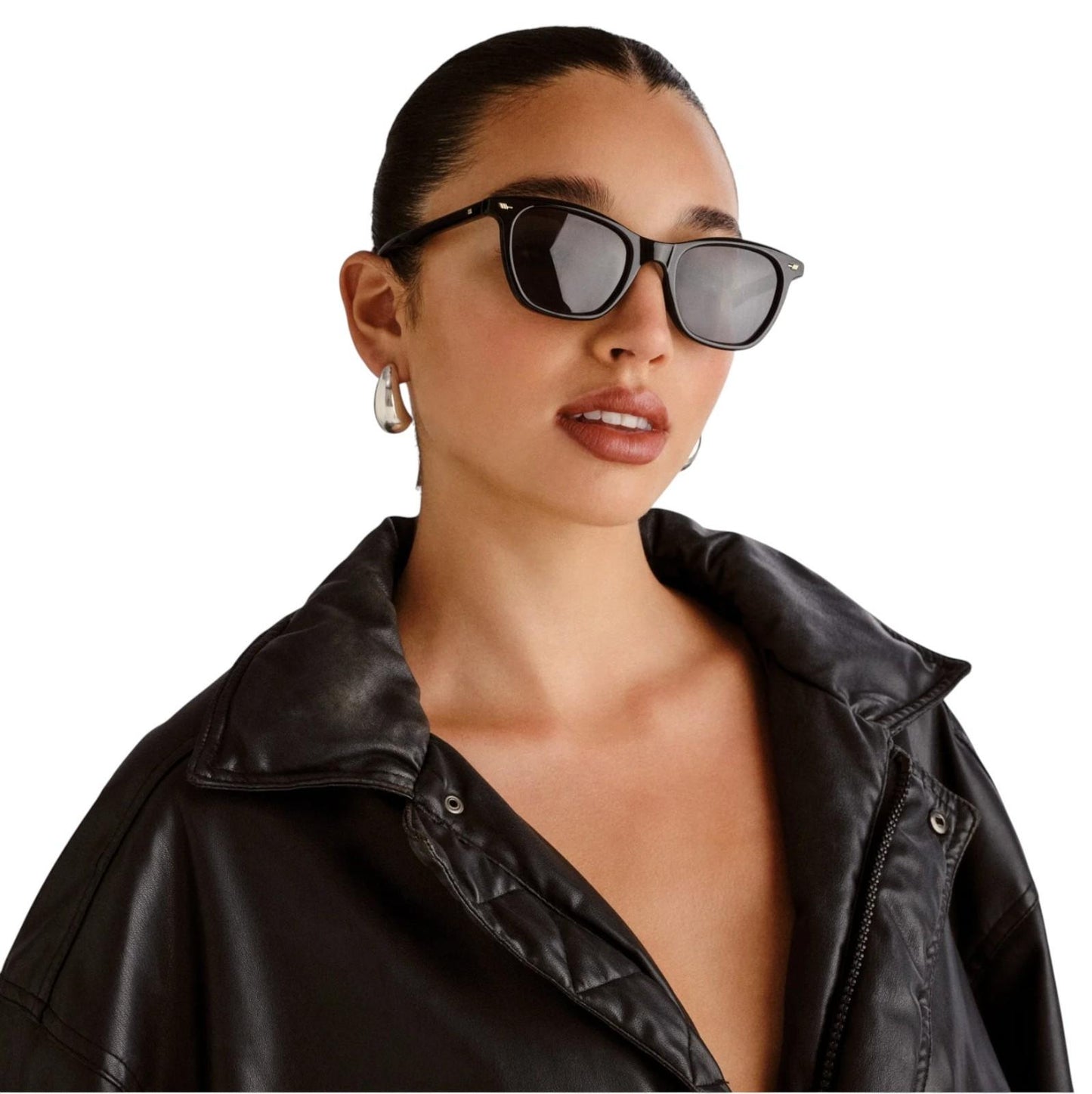 Le Specs Nonsensical Unisex Sunglasses | Polarised, Black Acetate, D-Frame Shape