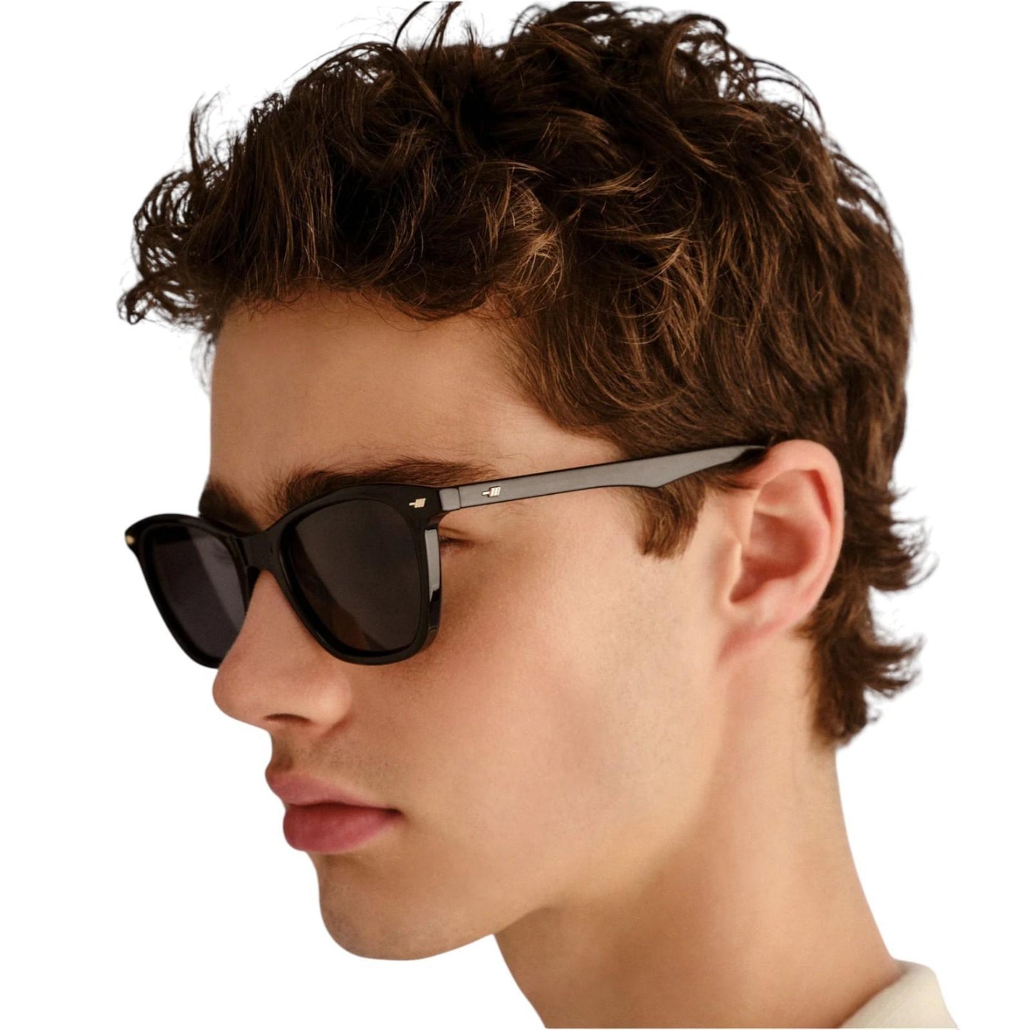 Le Specs Nonsensical Unisex Sunglasses | Polarised, Black Acetate, D-Frame Shape