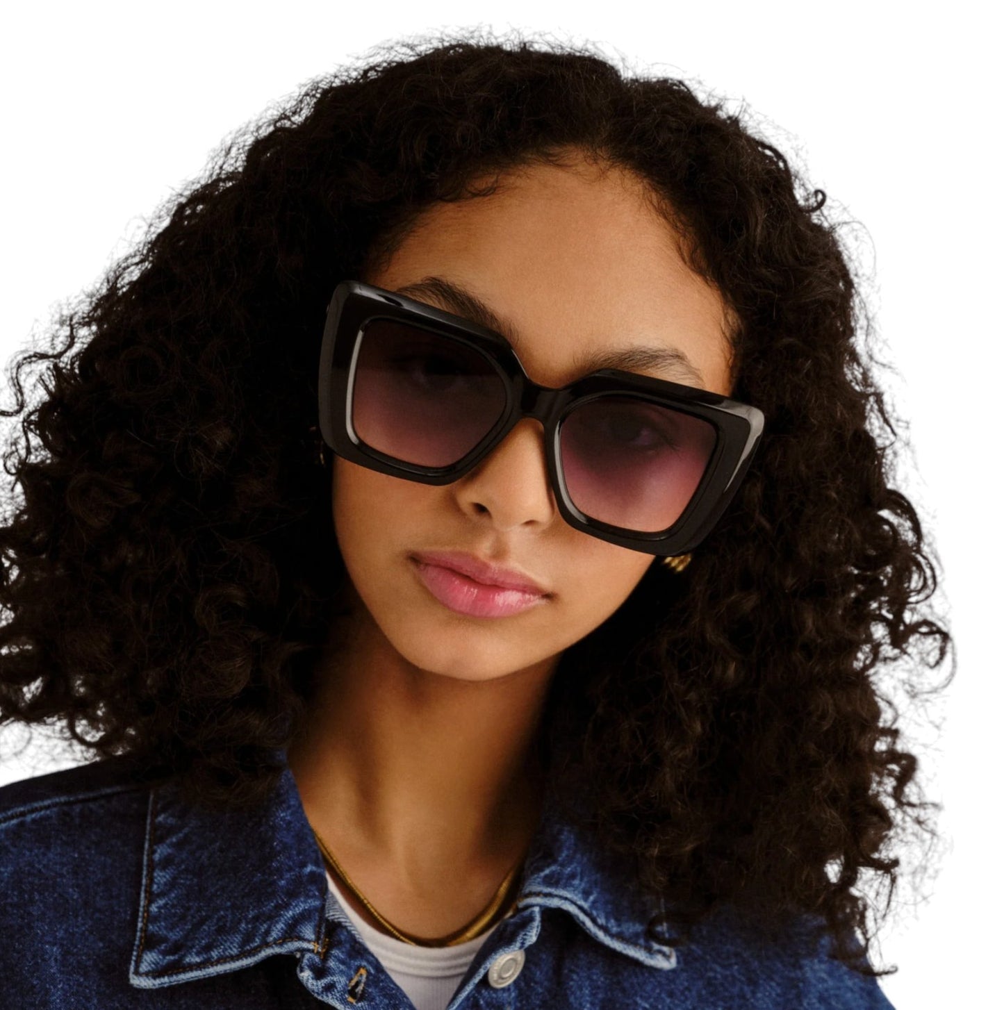 Le Specs Unimaginable Sunglasses | Cats Eye, Oversized, Black Acetate, Gradient