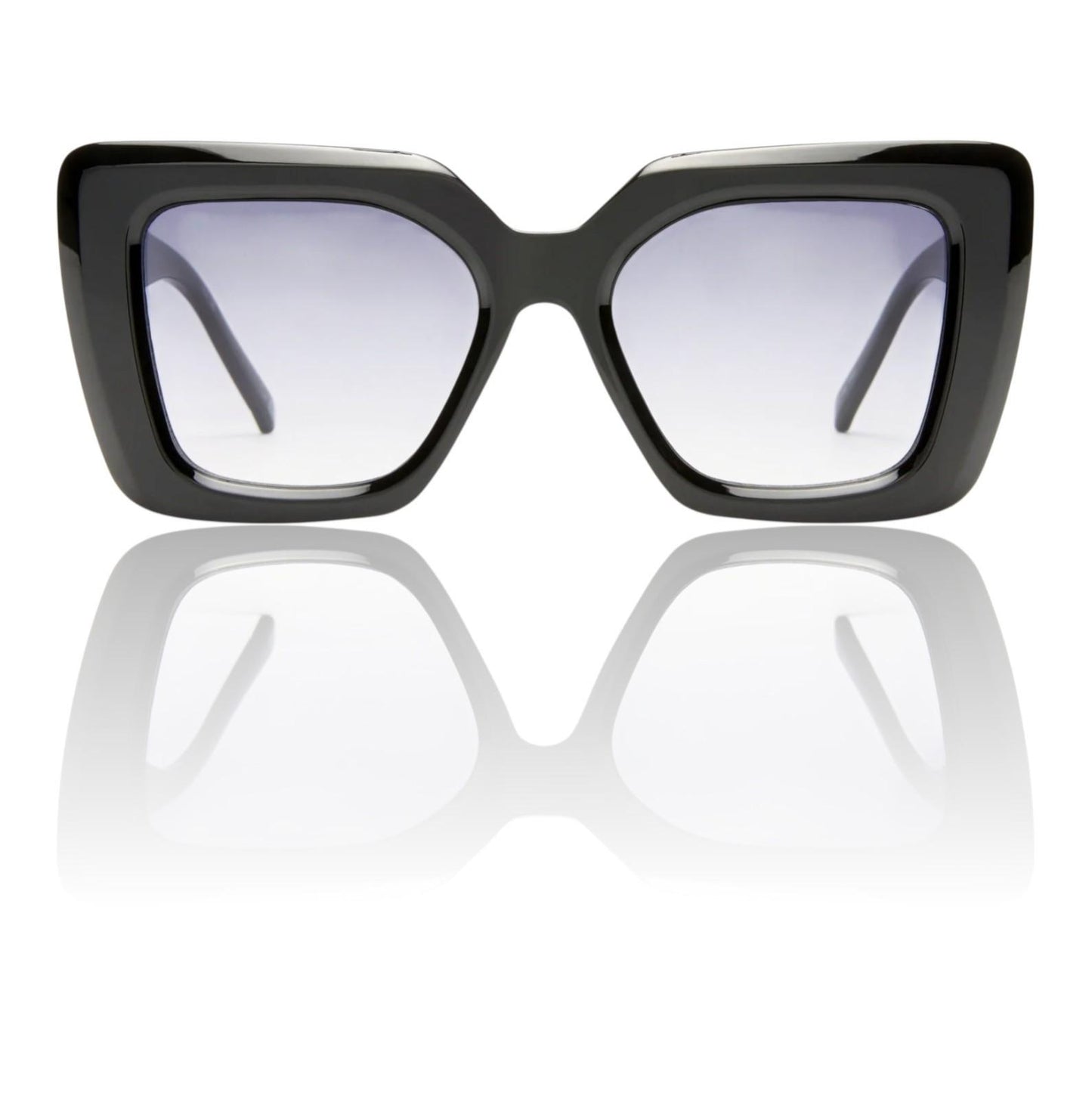 Le Specs Unimaginable Sunglasses | Cats Eye, Oversized, Black Acetate, Gradient