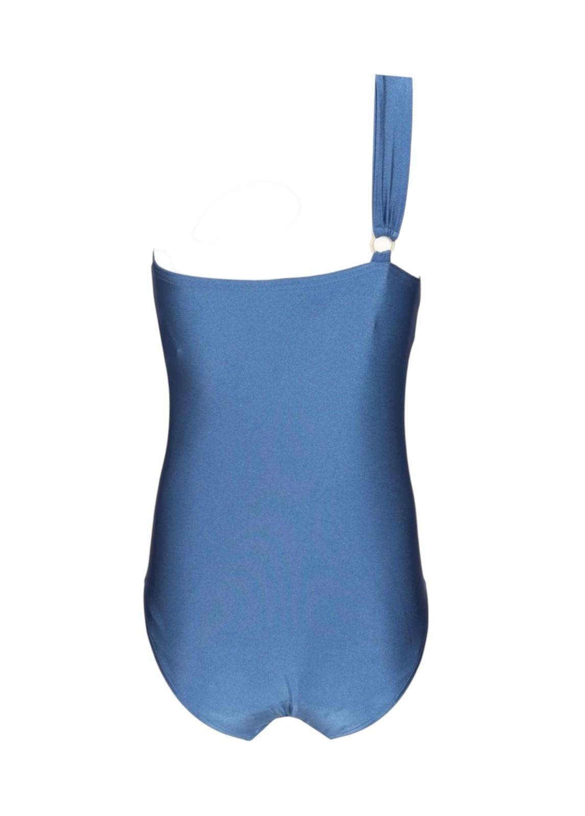 Zimmermann Ascension Trim One Piece | Blue, One Shoulder, Gold Hardware Detail