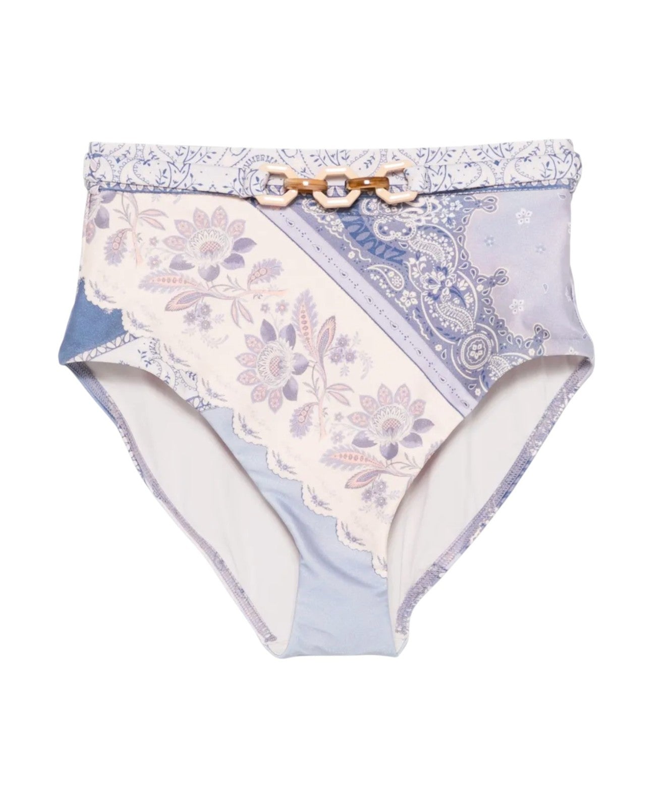 Zimmermann Lucky High Waist Pant | Blue Bandana, Waist link Belt, Full Coverage