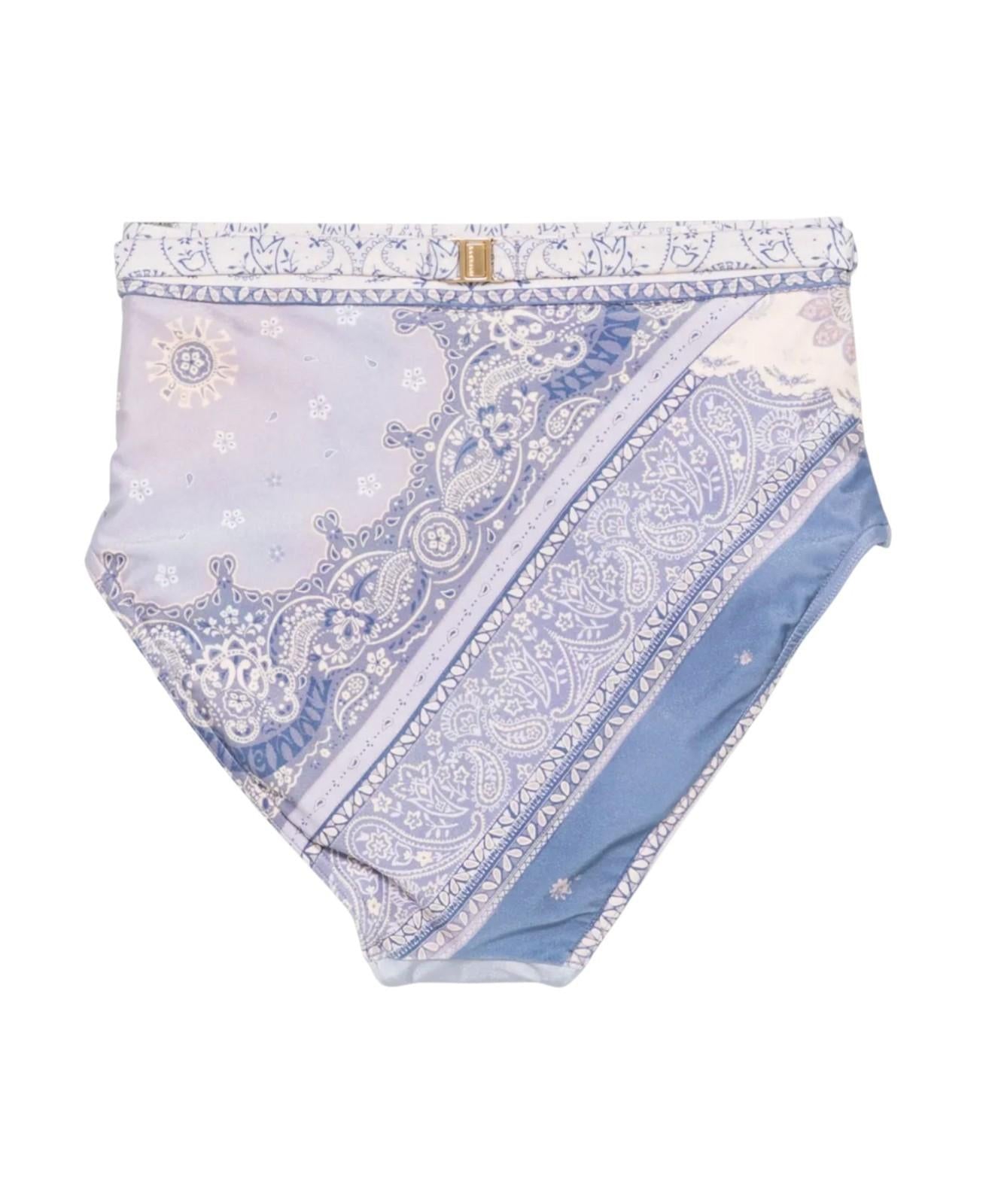 Zimmermann Lucky High Waist Pant | Blue Bandana, Waist link Belt, Full Coverage
