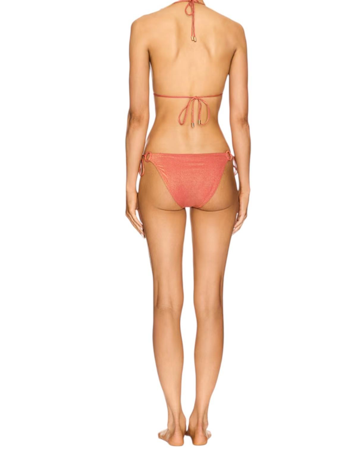 Zimmermann Tallow Metallic Ring Bikini | Lurex/Burnt Orange, Triangle, Low Rise