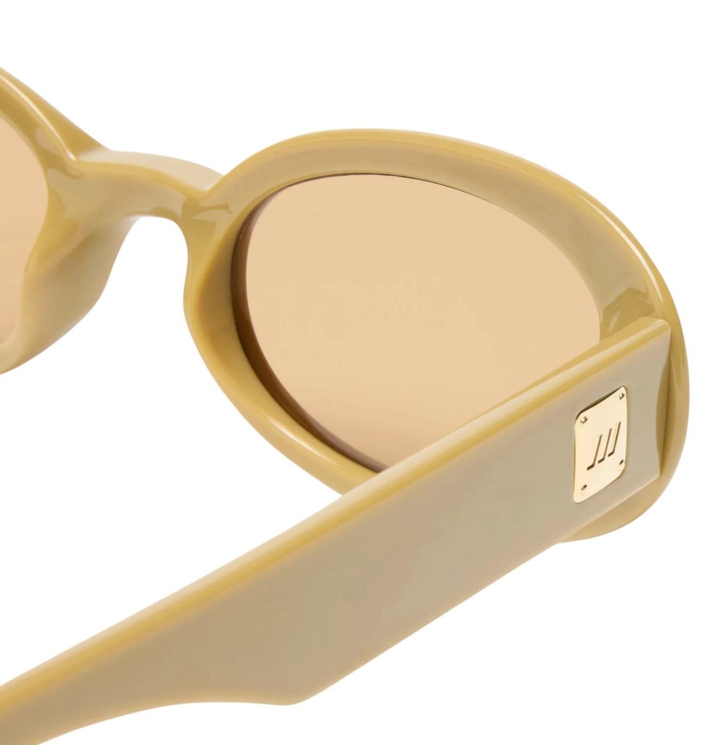 Le Specs Work It Sunglasses | Small Oval, Biscotti/Beige, Brown Lenses, Acetate