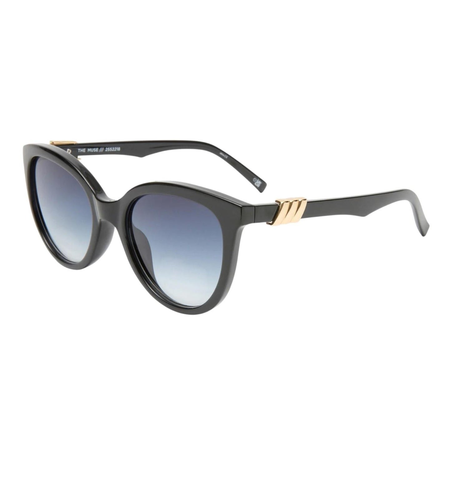 Le Specs The Muse Sunglasses | Black, Gradient Lenses,  Oversized, Round/Cat Eye