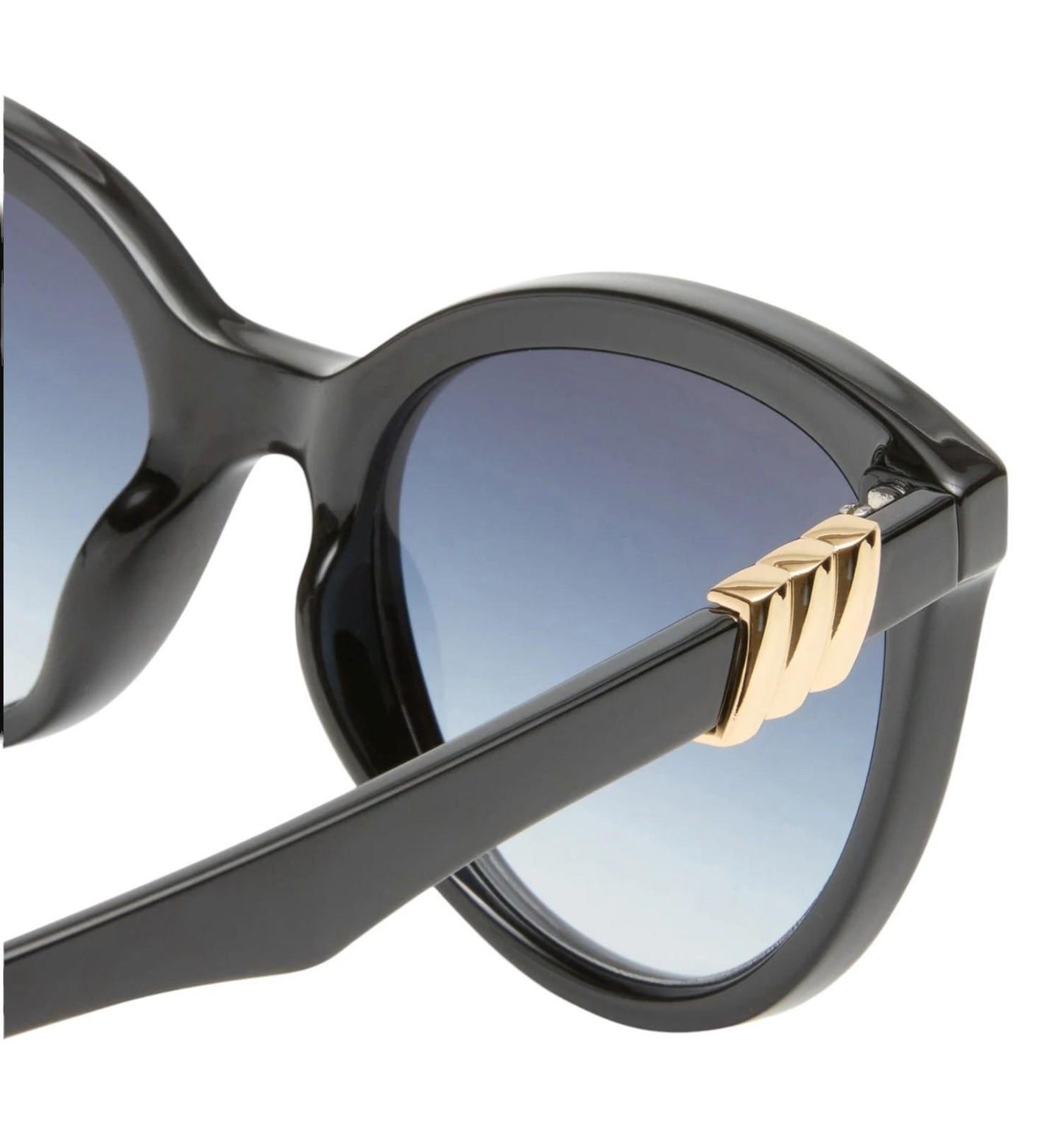 Le Specs The Muse Sunglasses | Black, Gradient Lenses,  Oversized, Round/Cat Eye