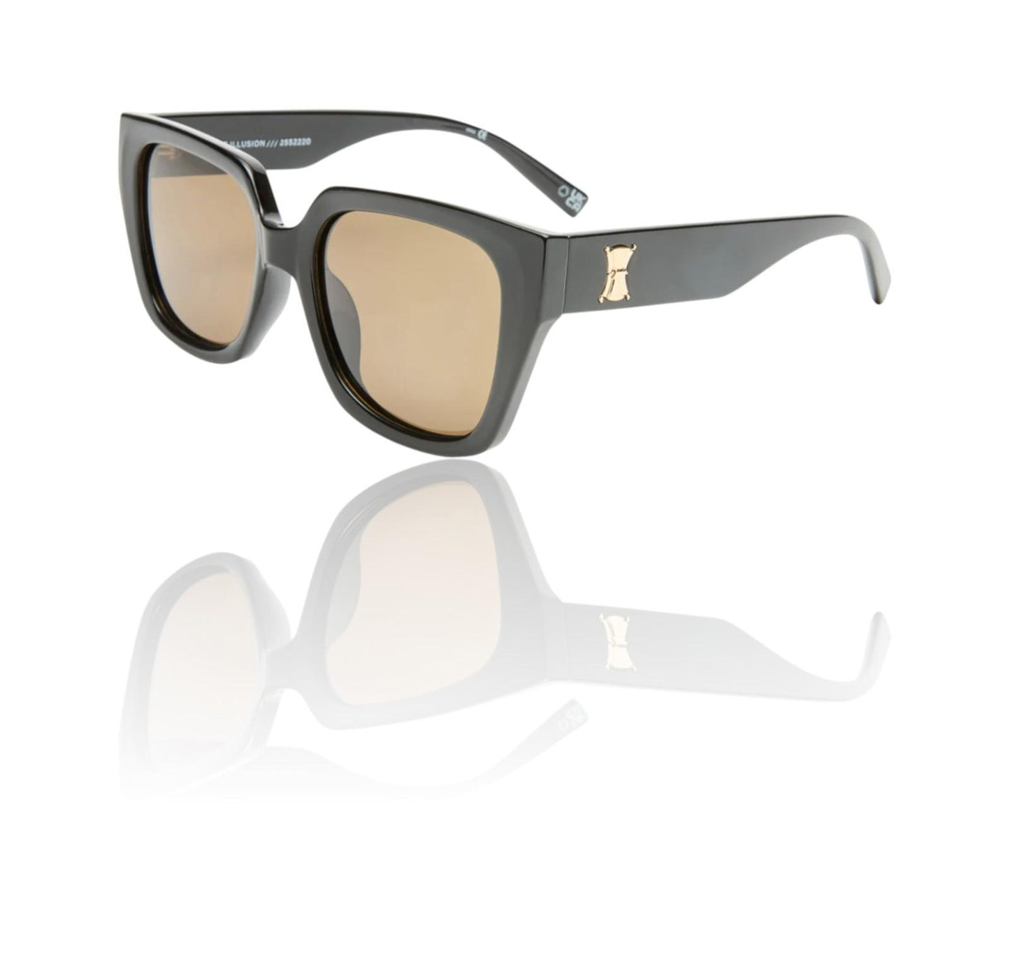 Le Specs The Illusion Sunglasses | Black, Oversized, Square, Polarised, Acetate