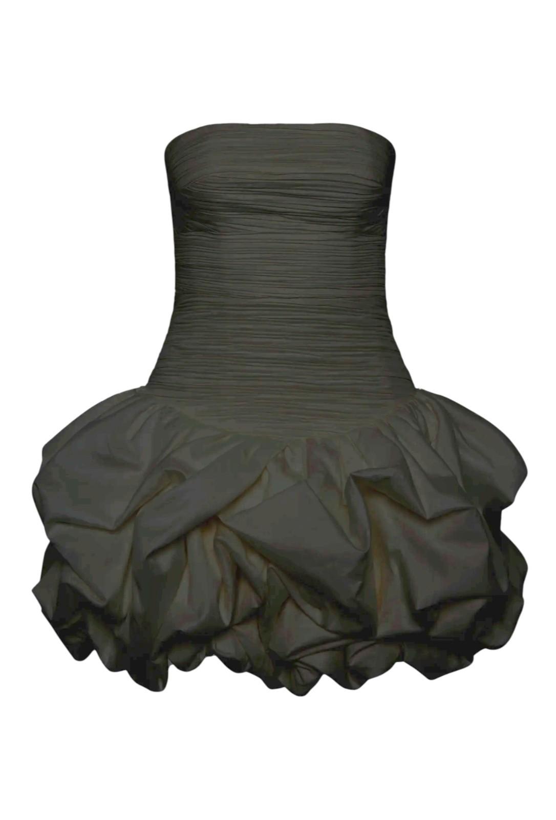 Aje Violette Bubble Hem Mini Dress | Black, Ruched, Strapless, LBD, Cocktail