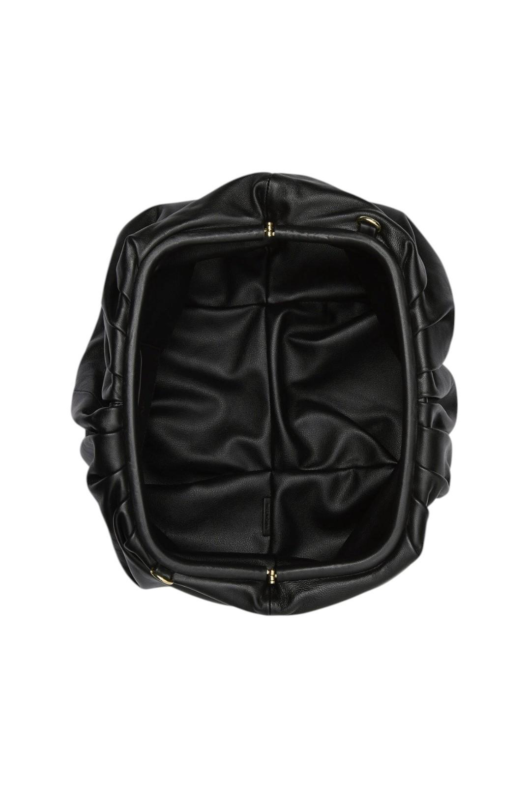 Black backpack on a white background