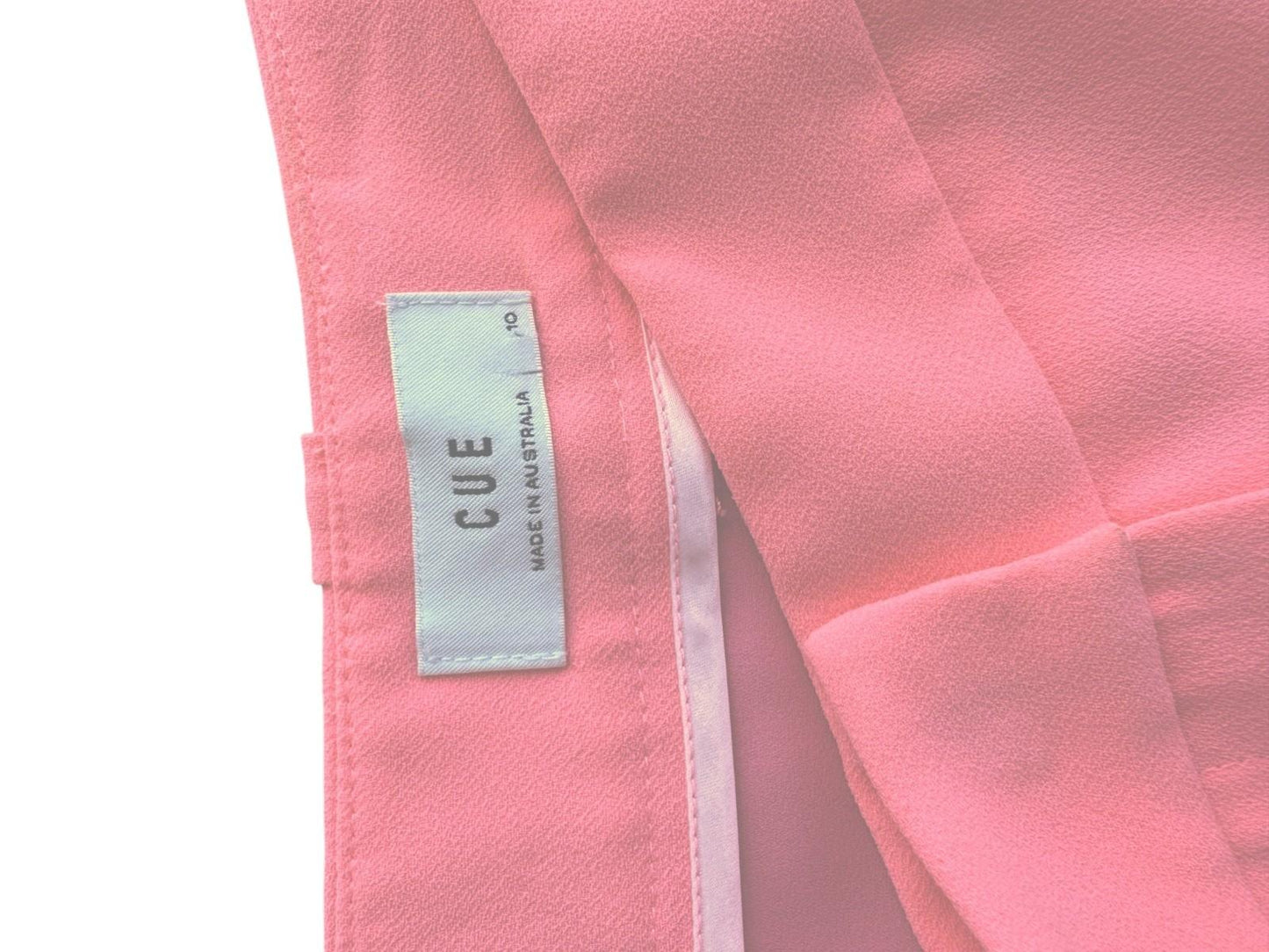 CUE Flat Front Wide Leg Pants/Trousers | Bright Pink, Sz 10, Mid Rise, Belt Loop