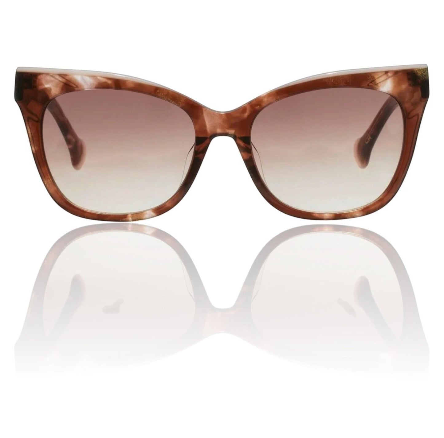 Naked Pear Camilla Busy Day in Soho cat-eye sunglasses in brown shimmer acetate with gradient lenses