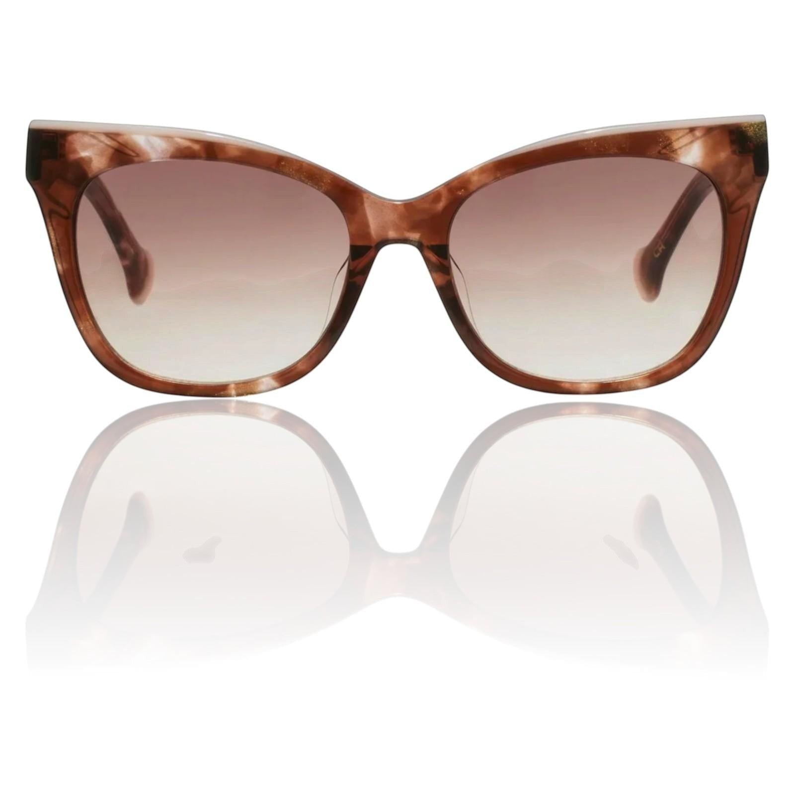 Naked Pear Camilla Busy Day in Soho cat-eye sunglasses in brown shimmer acetate with gradient lenses