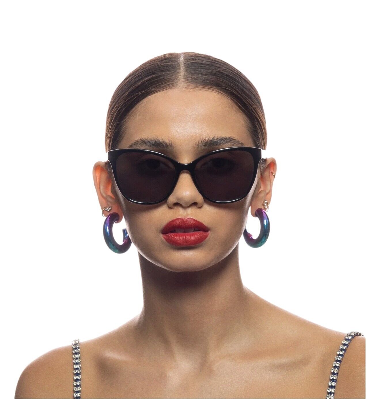Camilla Come Sail Away Sunglasses |Black/Leopard, Acetate, Cat Eye, Polarised