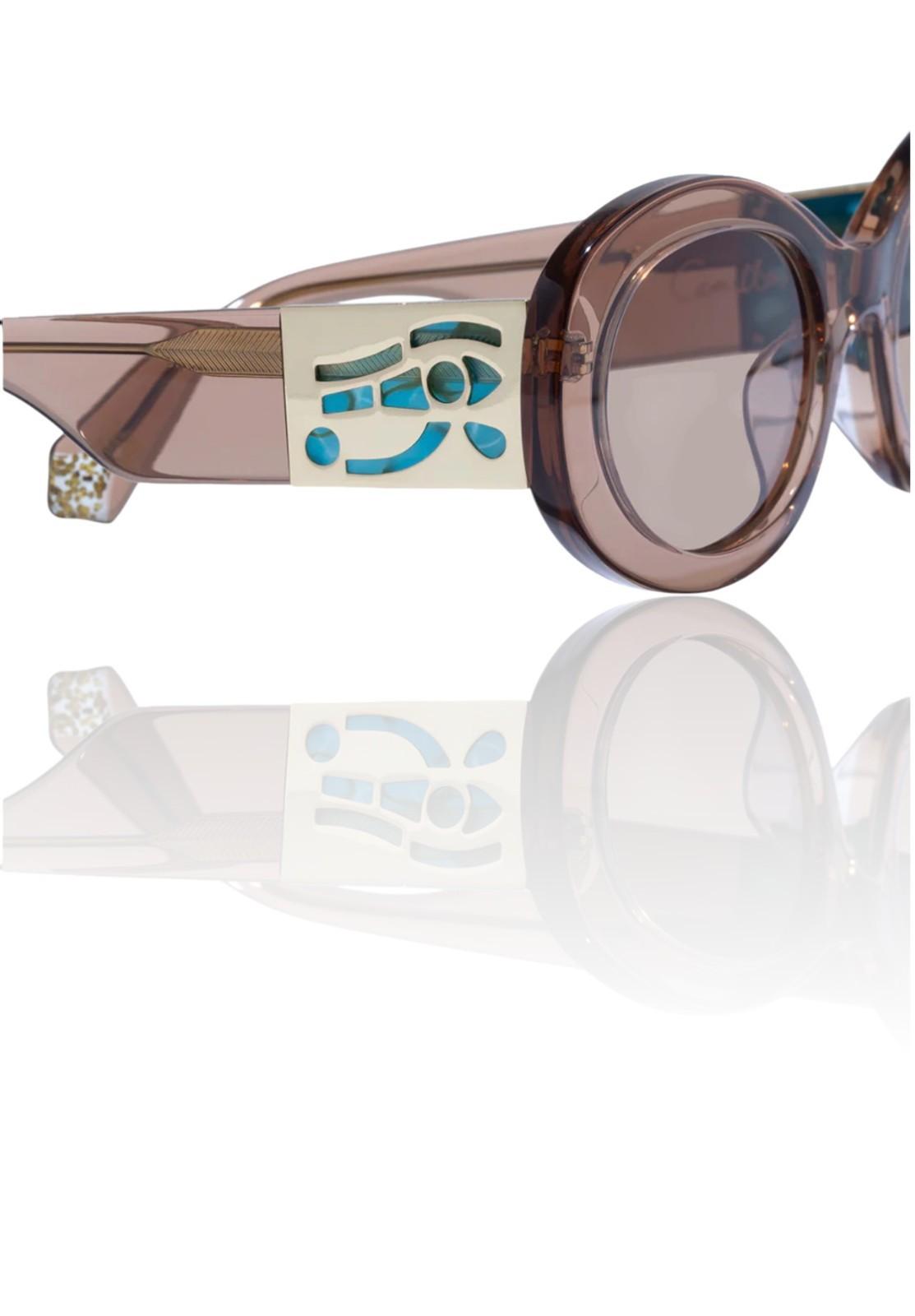 Sunglasses with a unique design on a white background