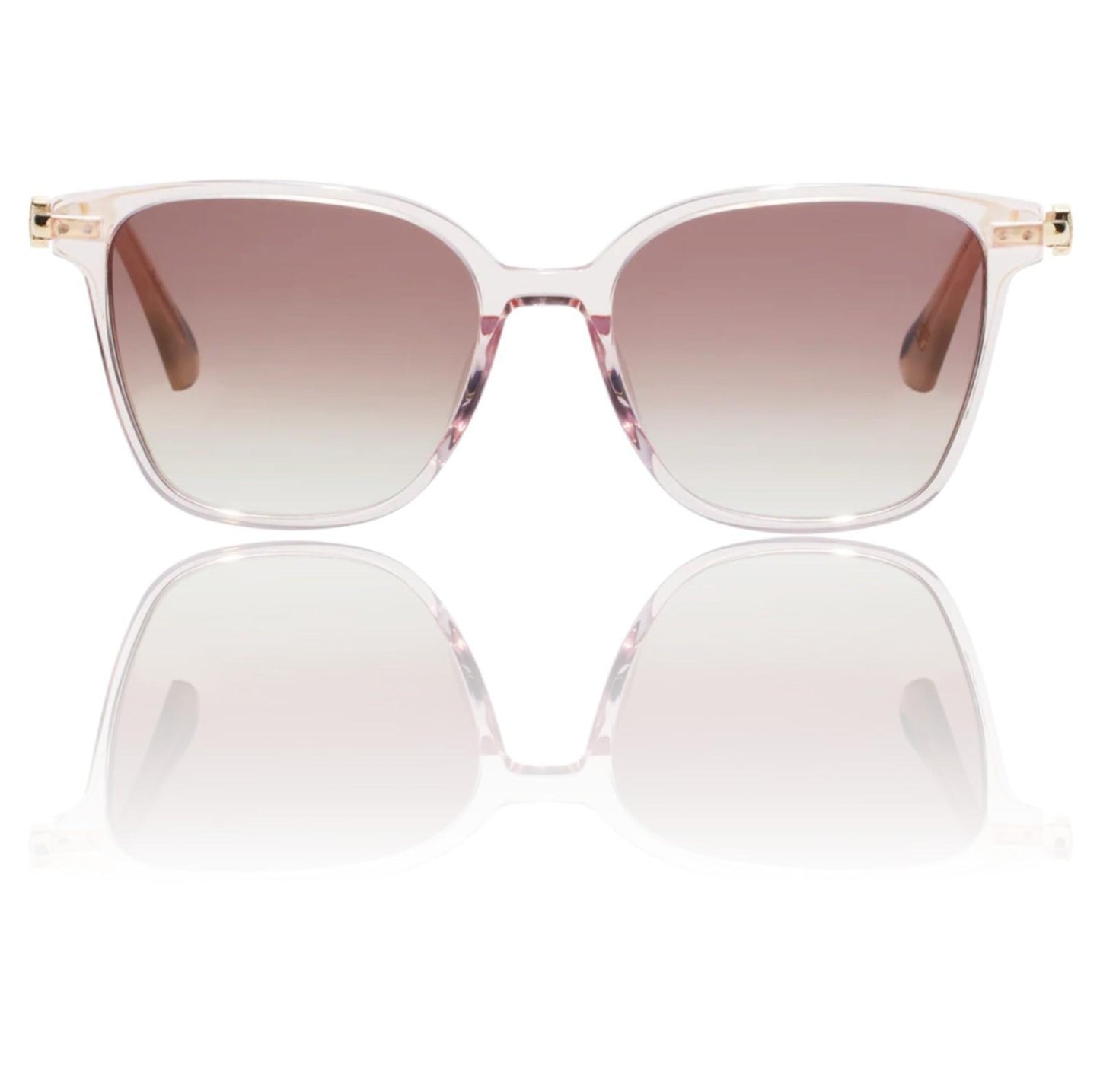 Sunglasses with gradient lenses on a white background