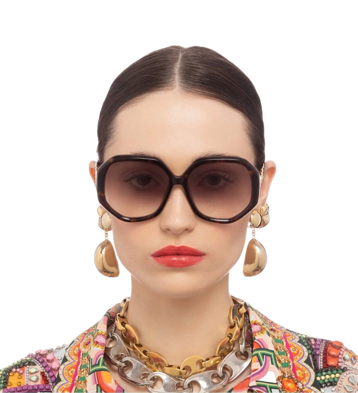 Camilla The Matriarch Sunglasses | Tortoise Shell/Gold, Acetate/Metal, Large