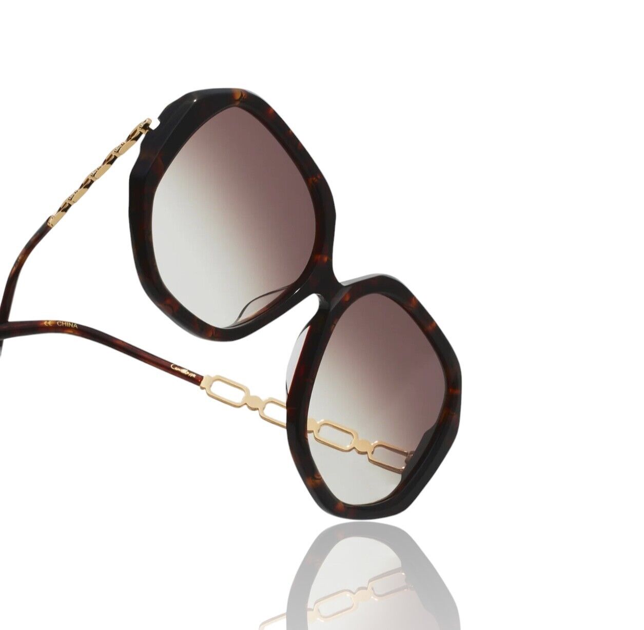 Camilla The Matriarch Sunglasses | Tortoise Shell/Gold, Acetate/Metal, Large
