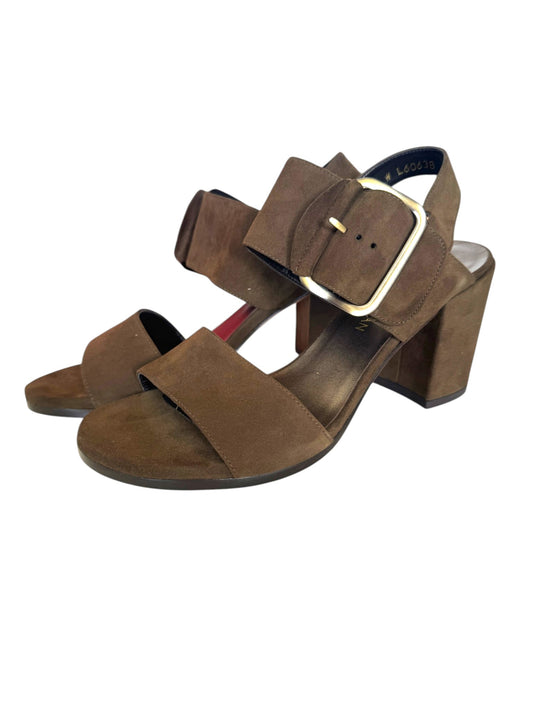 Stuart Weitzman City Sandal Sandal | Block Heel, Sz 39, Wide Strap, Large Buckle