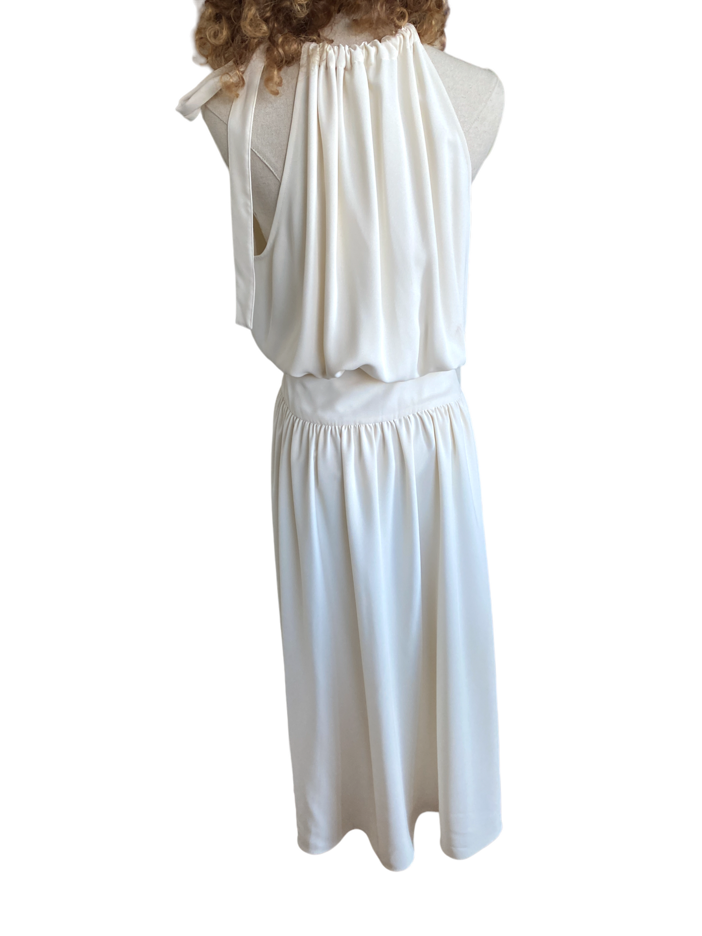 Zimmermann Tie Neck Picnic Dress | Thick Elastic Waistband, Pearl White $890 RP