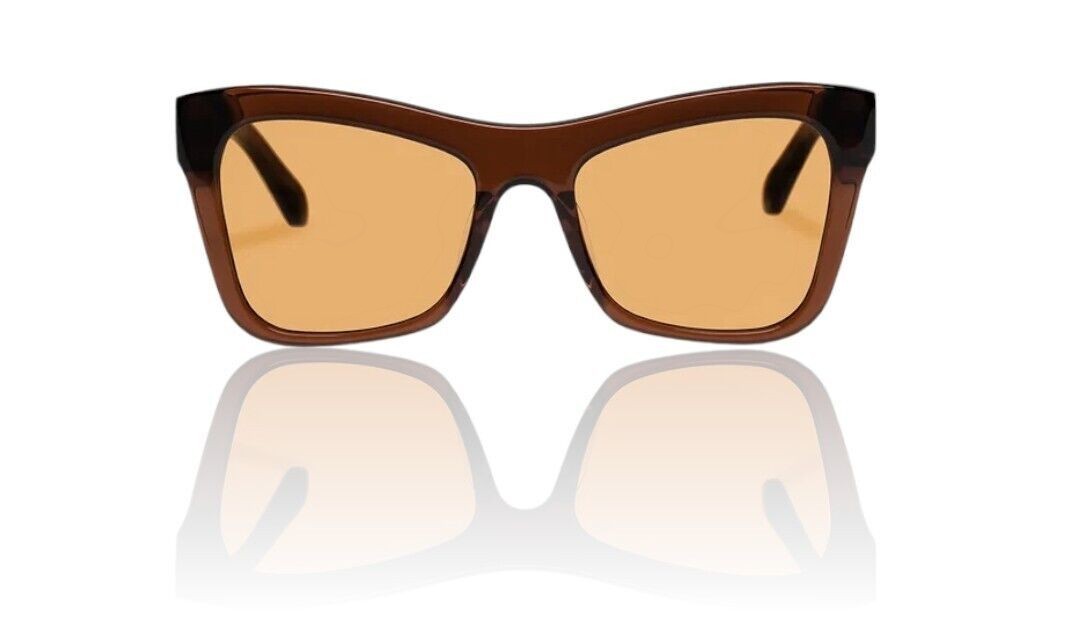 Naked Pear Karen Walker Hallowed cat-eye sunglasses in sepia bio-acetate with brown gradient lenses.