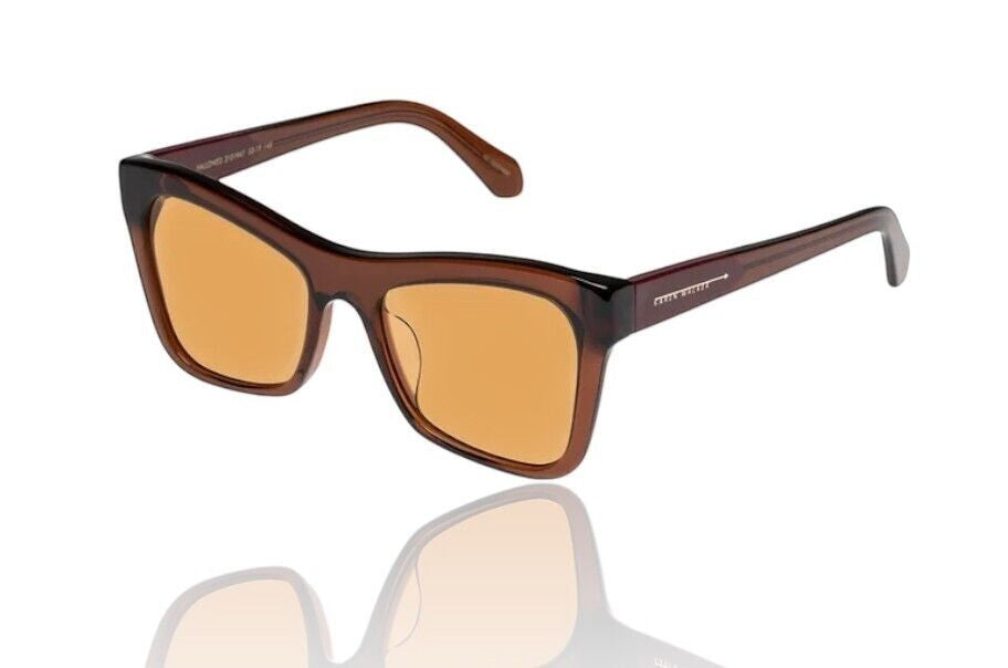 Naked Pear Karen Walker Hallowed cat-eye sunglasses in sepia bio-acetate with brown gradient lenses.