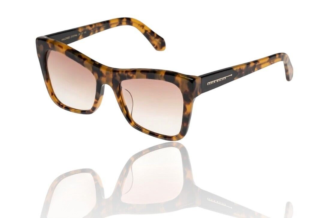 Naked Pear Karen Walker Hallowed cat-eye sunglasses in crazy tortoise shell bio-acetate with tan gradient lenses.