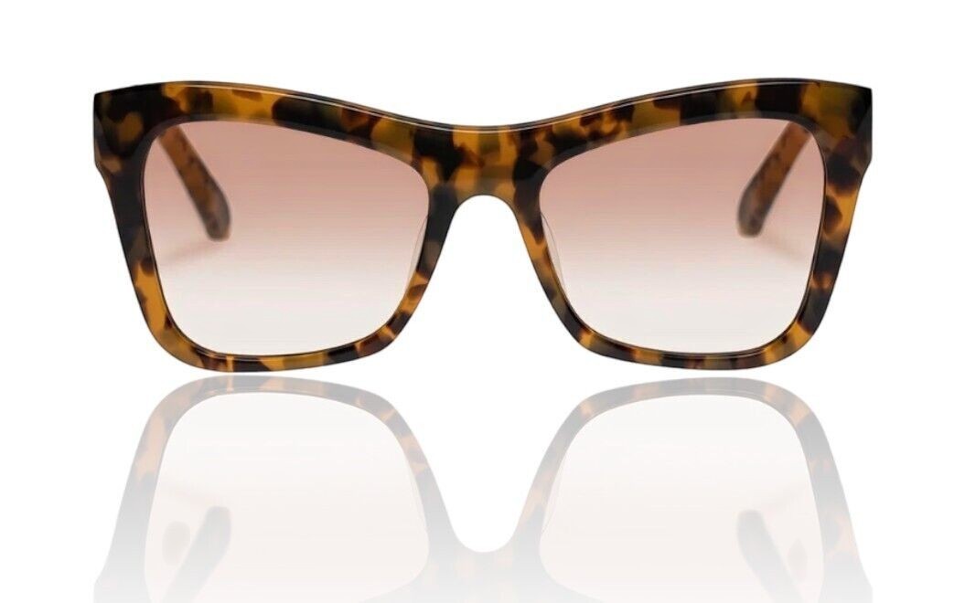 Naked Pear Karen Walker Hallowed cat-eye sunglasses in crazy tortoise shell bio-acetate with tan gradient lenses.