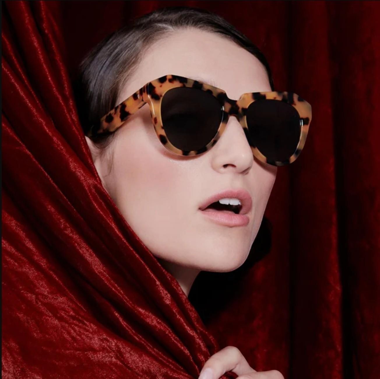 Naked Pear Karen Walker Number One 22 B cat-eye sunglasses in tortoise shell bio-acetate with grey smoke lenses.