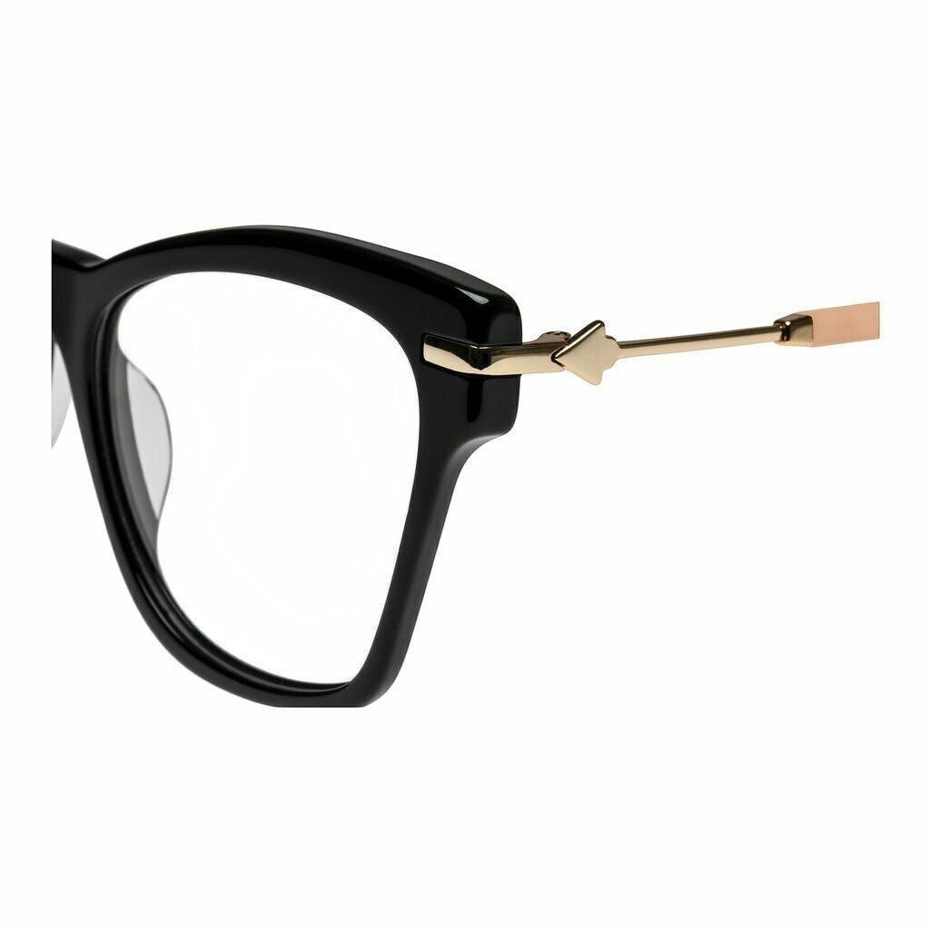 Naked Pear Karen Walker Wilma cat eye glasses in black acetate with gold arrow temple detail