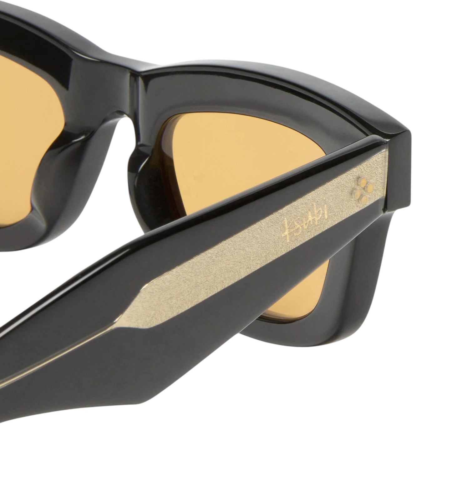 Ksubi Goodsen II Sunglasses | Black/Gold Acetate | Amber Tint, D-Frame, Unisex
