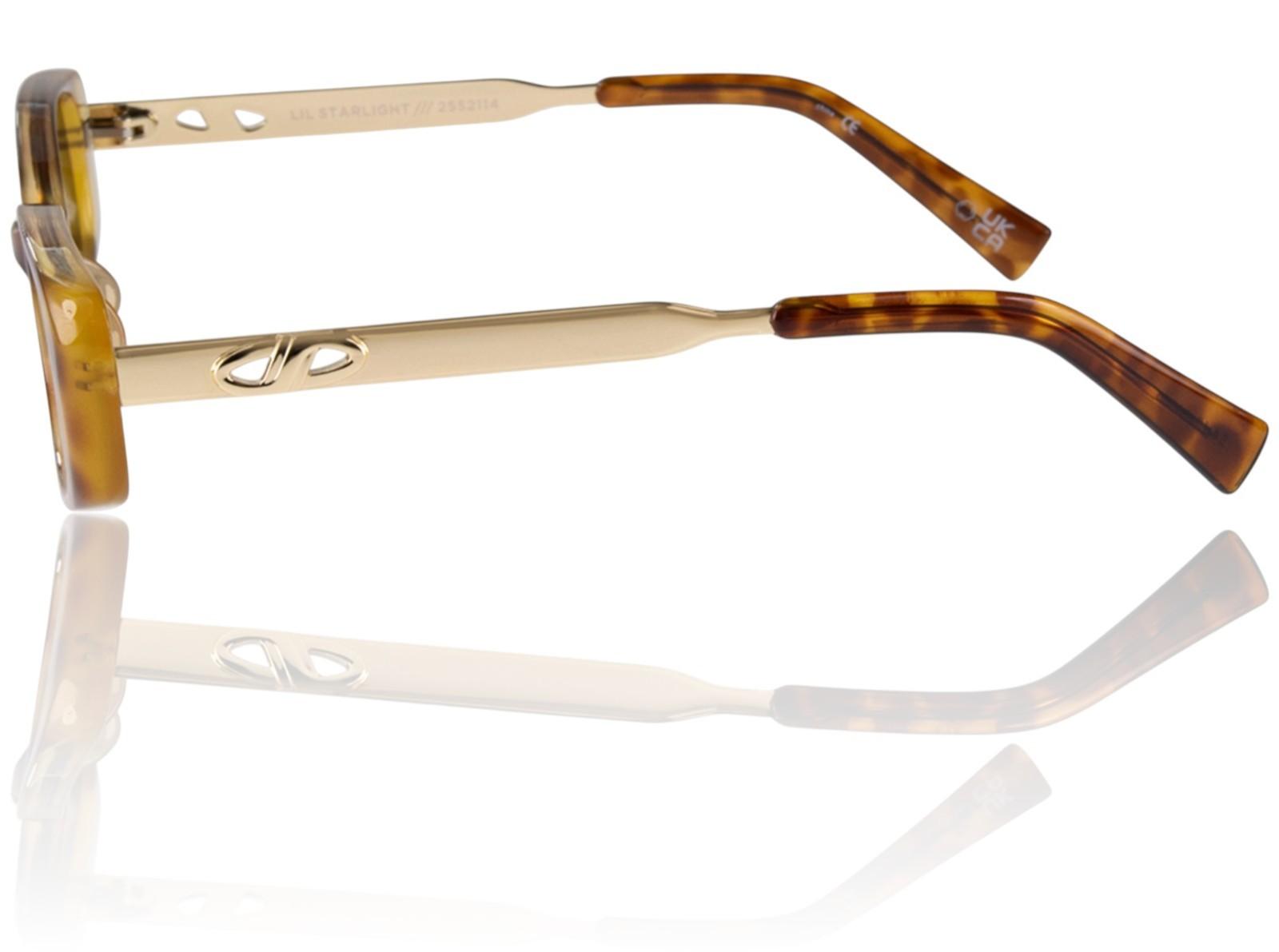 Eyeglasses with tortoiseshell frame on a white background