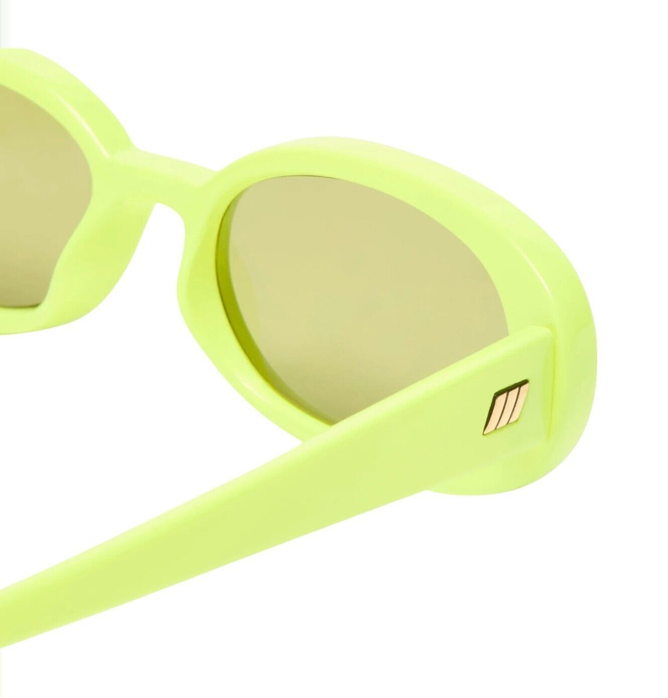 Le Specs Outta Love Sunglasses |Neon Yellow/Green, Oval, Small Frame, 90's Style