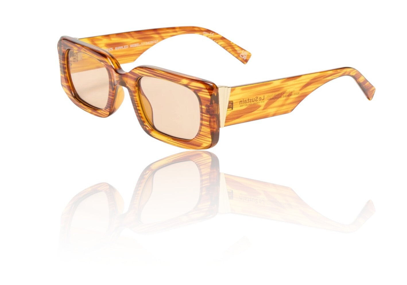 Sunglasses with a tortoiseshell frame on a white background
