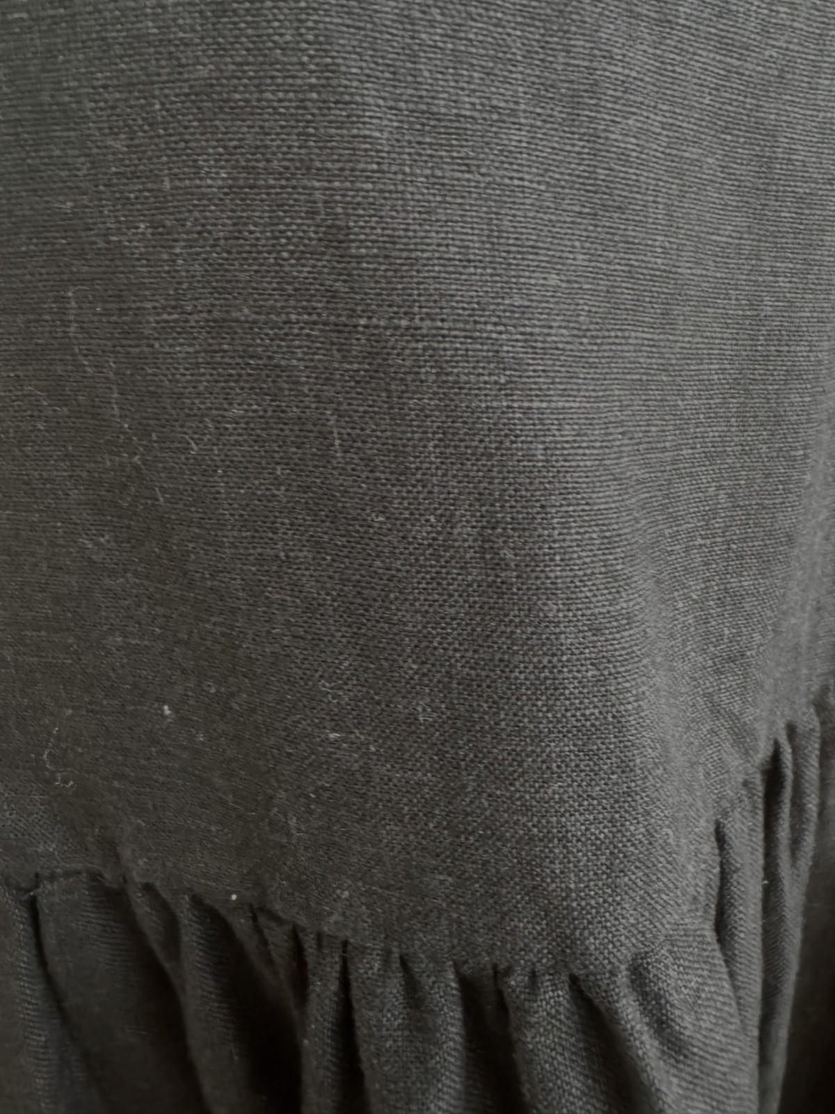 Close-up of a dark gray fabric with a textured surface