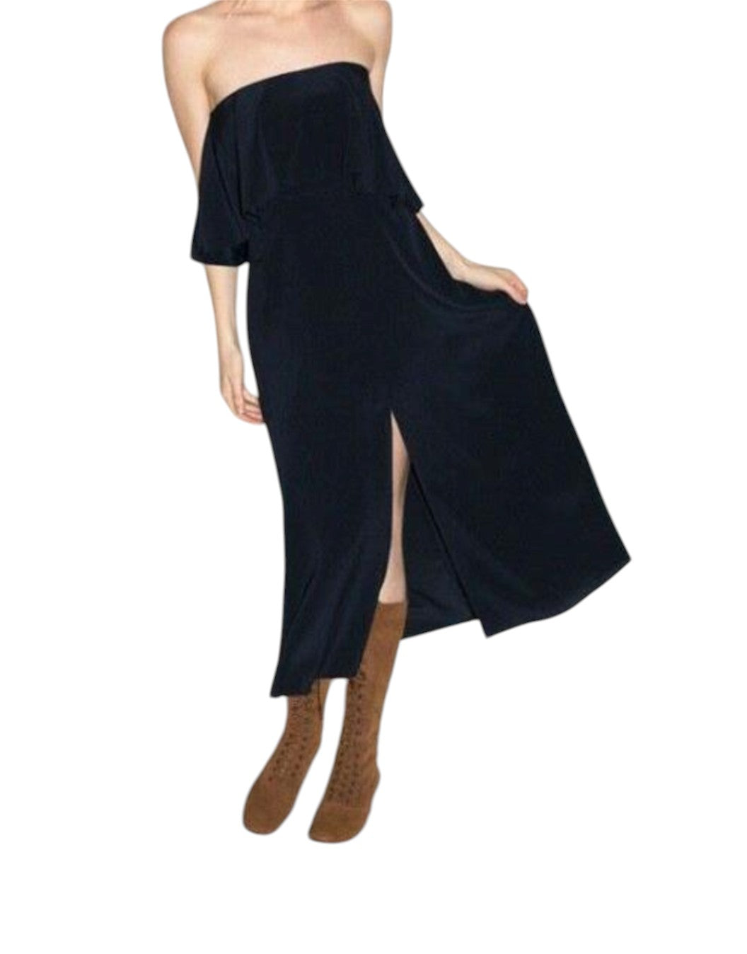 Zimmermann Strapless Flounce Dress | Navy | Bridesmaid, Sueded Silk, Overlay