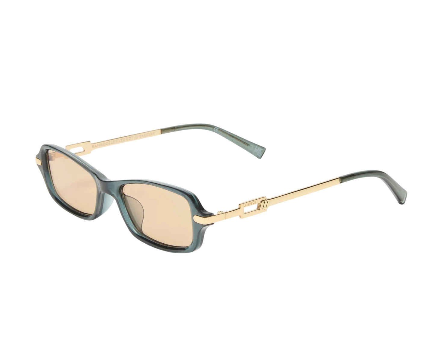 Le Specs Bamboozler Ltd Edition | Teal Green/Gold, Brown Polarised, Rectangle