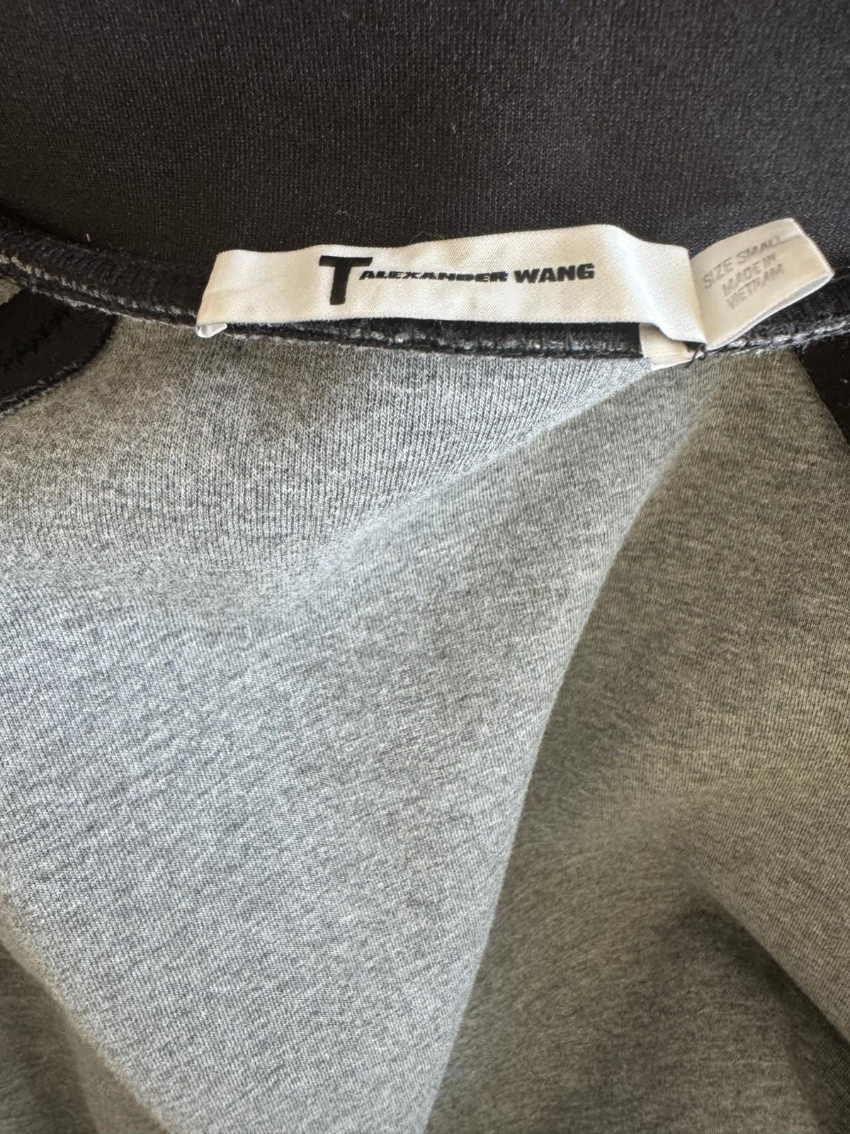 Naked Pear T by Alexander Wang black neoprene bomber jacket with grey cotton lining and size small label