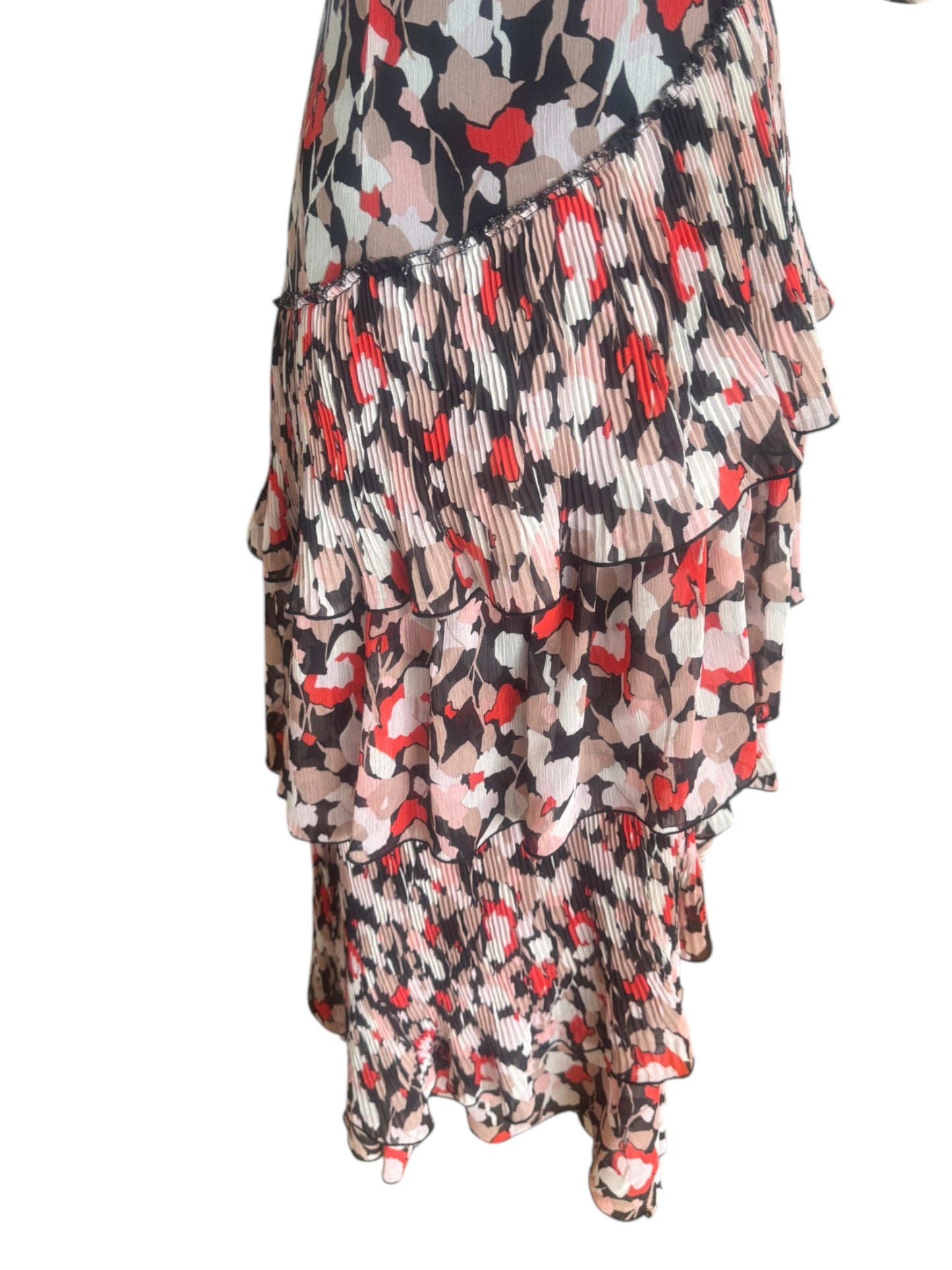 Floral tiered skirt on a white background