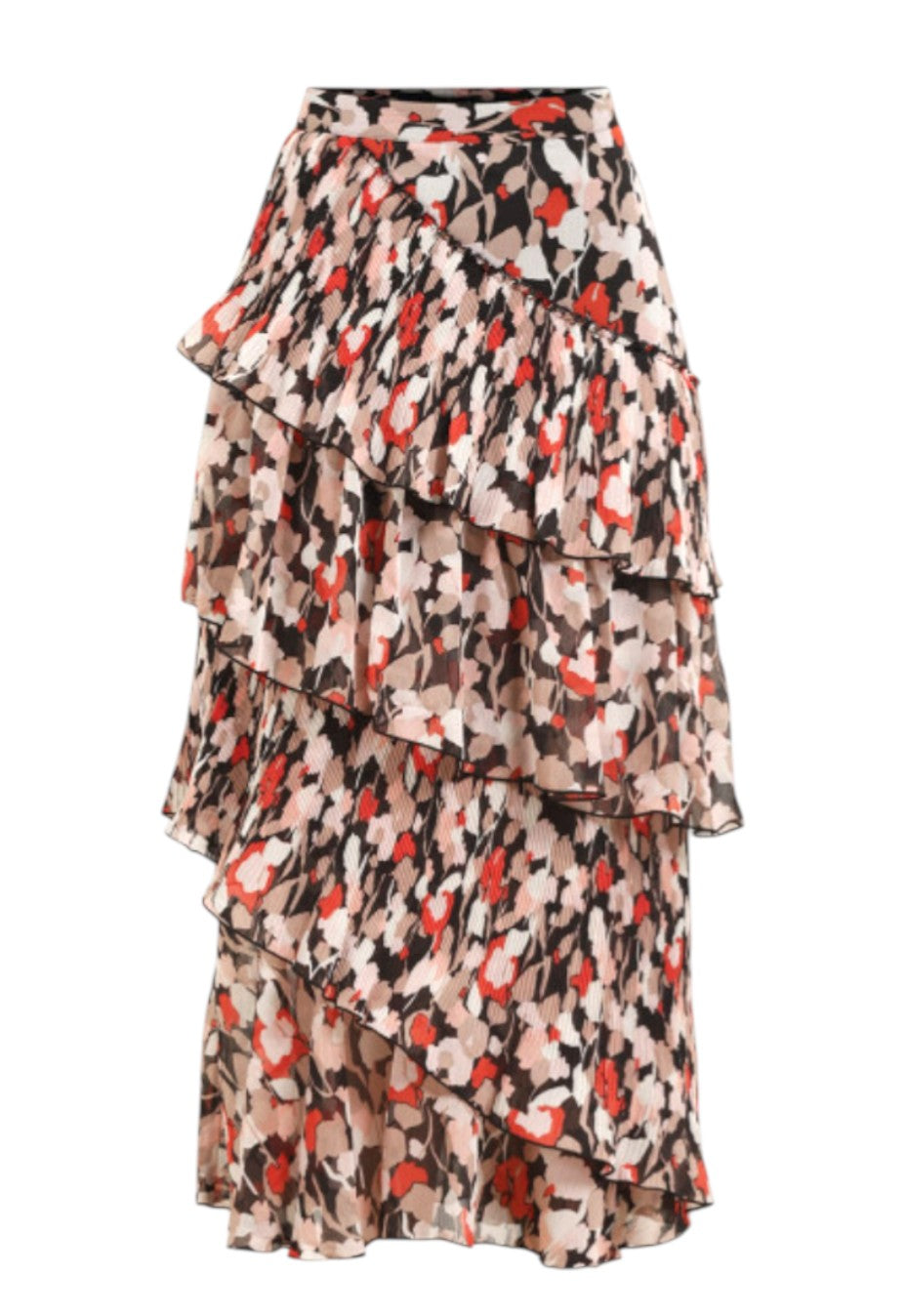 Floral tiered skirt on a white background